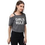 Dark Grey Top With Girls Rule Print