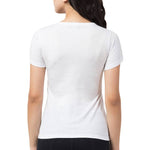 Stylish White Cotton Blend Printed T-Shirt For Women