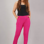 Women Cotton Flex Solid Trouser Pant