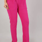 Women Cotton Flex Solid Trouser Pant