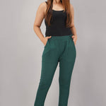 Women Cotton Flex Solid Trouser Pant