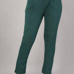 Women Cotton Flex Solid Trouser Pant
