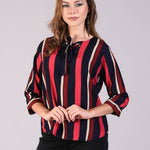Women's Causal Crepe Stripes Tops
