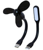 SelfieSeven USBFL Mini Portable & Flexible USB Fan + LED Light Lamp for Laptop/Desktop/Powerbank/All Mobile (USB Light + USB Fan) ,-01 Piece/Flexible and Portable - Assorted