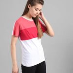 Women's Stylish and Trendy Multicoloured Cotton Colourblocked Round Neck Tees (Pack of 2)