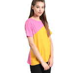 Women's Stylish and Trendy Multicoloured Cotton Colourblocked Round Neck Tees (Pack of 2)