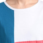 Women's Stylish and Trendy Multicoloured Cotton Colourblocked Round Neck Tees (Pack of 2)