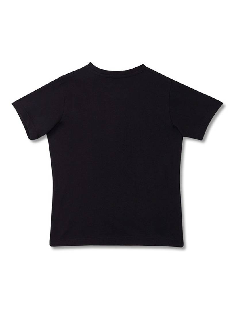 Adorable Black Cotton Blend T-Shirt For Boys