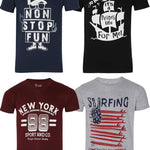 Stylish Cotton Printed T-Shirt For Boys Combo (Pack Of 4)