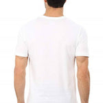 Stylish White Cotton Printed Round Neck T-Shirt For Men