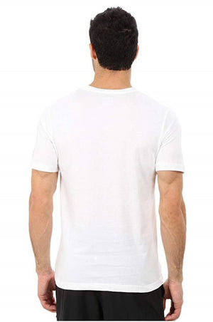 Stylish White Cotton Printed Round Neck T-Shirt For Men