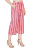 Stylish Rayon Pink Striped Capri For Women