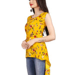 Printed Crepe Sleeveless Top For Women's