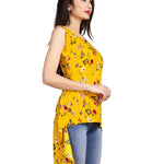 Printed Crepe Sleeveless Top For Women's