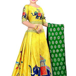 Girls Lehenga Choli Ethnic Wear Printed Ghagra, Choli, Dupatta Set