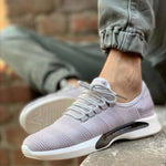 Elegant Grey Mesh Solid Sports Shoes For Men