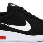 Elegant Black Mesh Solid Sports Shoes For Men