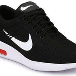 Elegant Black Mesh Solid Sports Shoes For Men