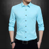 Blue Solid Cotton Slim Fit Casual Shirt