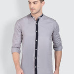 STYLEROAD Stylish Cotton Grey Solid Long Sleeves Regular Fit Shirt For Men
