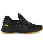 Men's Stylish and Trendy Black Solid Fabric Casual Sports Shoes
