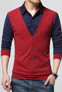Stunning Maroon Self Pattern Cotton T-Shirt For Men
