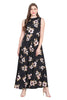 Black Crepe Printed Gown For Women's