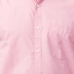 Men's Pink Blend Cotton Solid Long Sleeve Regular Fit Formal Shirt