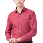 Men's Maroon Blend Cotton Solid Long Sleeve Regular Fit Formal Shirt