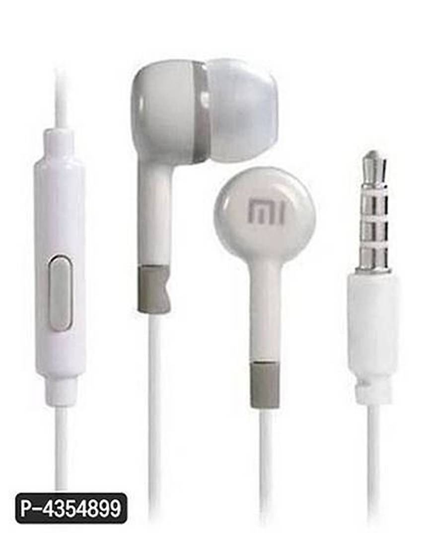 Stylish White Wired Earphone with 3.5 mm Jack And Mic