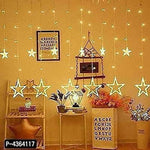 Christmas & New Year's Decorative 138 LED Curtain String Lights with 8 Flashing Modes (12 Stars)