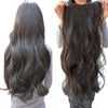 Curly/Wavy Full Head Synthetic Fibre Clip In Hair Extensions, 26 Inches Natural Black