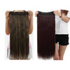 Pack Of 2, Straight Full Head Synthetic Fibre Clip In Hair Extensions 5 Clips Based 26Inch, Brown & Golden Hilighted