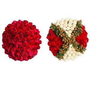 Artificial Flower Bun Juda Maker Flower Gajra (Pack-02)