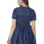 Elegant Denim Blue Casual Top For Women