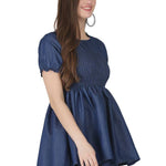 Elegant Denim Blue Casual Top For Women