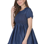 Elegant Denim Blue Casual Top For Women