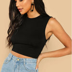 Round neck solid Crop top for women pack of 2