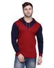 Stylish Cotton Blend Maroon Solid Hooded T-shirt For Men