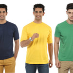 Men's Multicoloured Cotton Blend Solid Round Neck Tees (Pack of 5)
