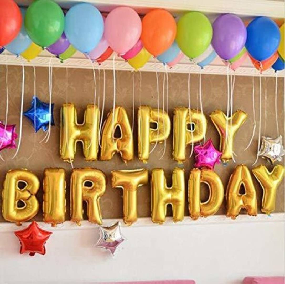 Party Happy Birthday Celebration decoration Golden 13 Letters Balloons