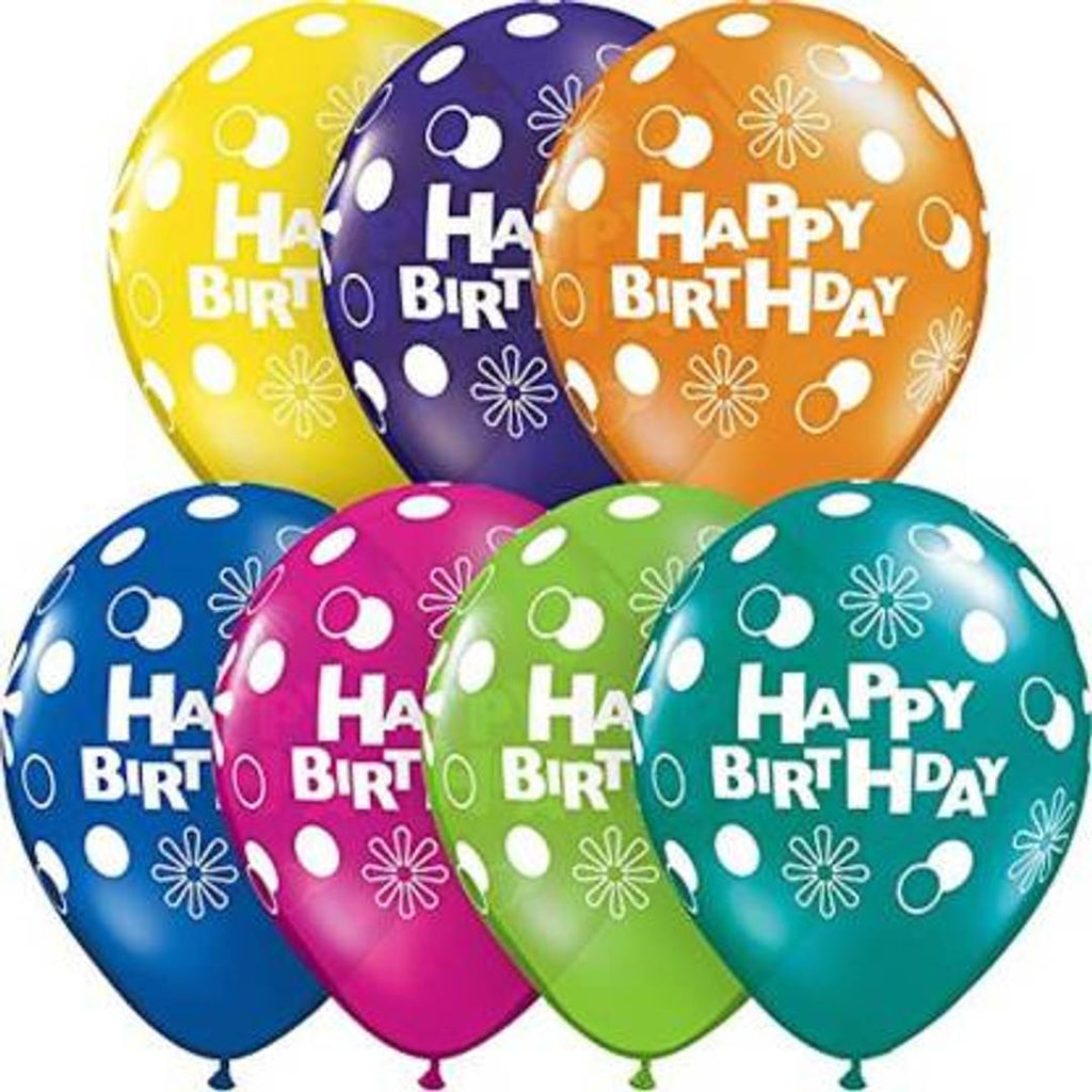50Pieces Happy Birthday Printed Balloons Decoration Celebration for Happy Birthday Anniversary Baby Shower Congrats Festival