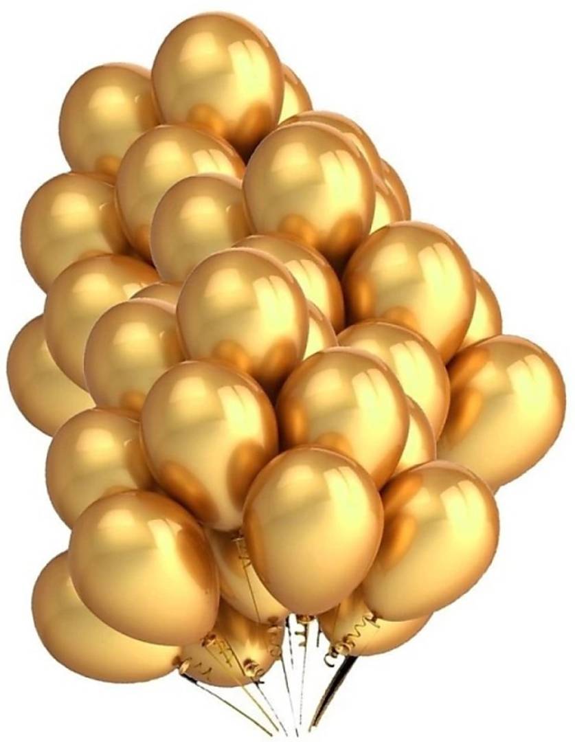 50Pieces Golden Metallic Solid Color Balloons Decoration Celebration for Happy Birthday Anniversary Baby Shower Congrats Festival