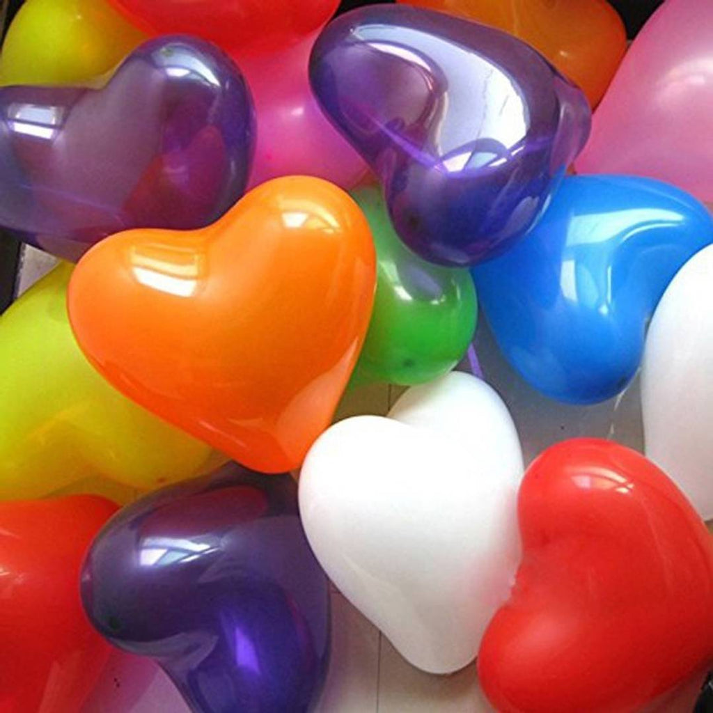 100Pcs Multicolor Hearts Latex Balloons Decoration Celebration for Happy Birthday Anniversary Baby Shower Congrats Festival