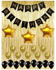 Birthday Black Paper Banner Decoration Celebration for Happy Birthday Balloons