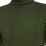 Solid Green Synthetic Long Sleeves Turtle Neck  Sweaters