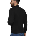 Solid Black Synthetic Long Sleeves Turtle Neck  Sweaters