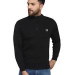 Solid Black Synthetic Long Sleeves Turtle Neck  Sweaters