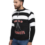 Printed Black Synthetic Long Sleeves Turtle Neck  Sweaters