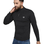 Solid Grey Synthetic Long Sleeves Turtle Neck  Sweaters